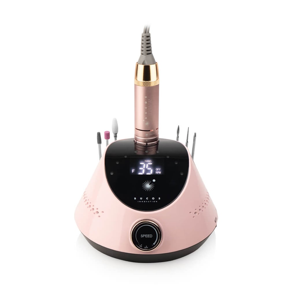 Фрезер для манікюру та педикюру BUCOS Nail Drill X2 Pro Blush Pink 35000 обертів, рожевий, 65 Вт
